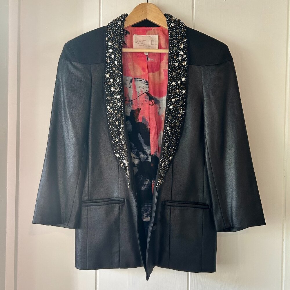 Rachel Roy Embellished Tuxedo Jacket with sequins size 12